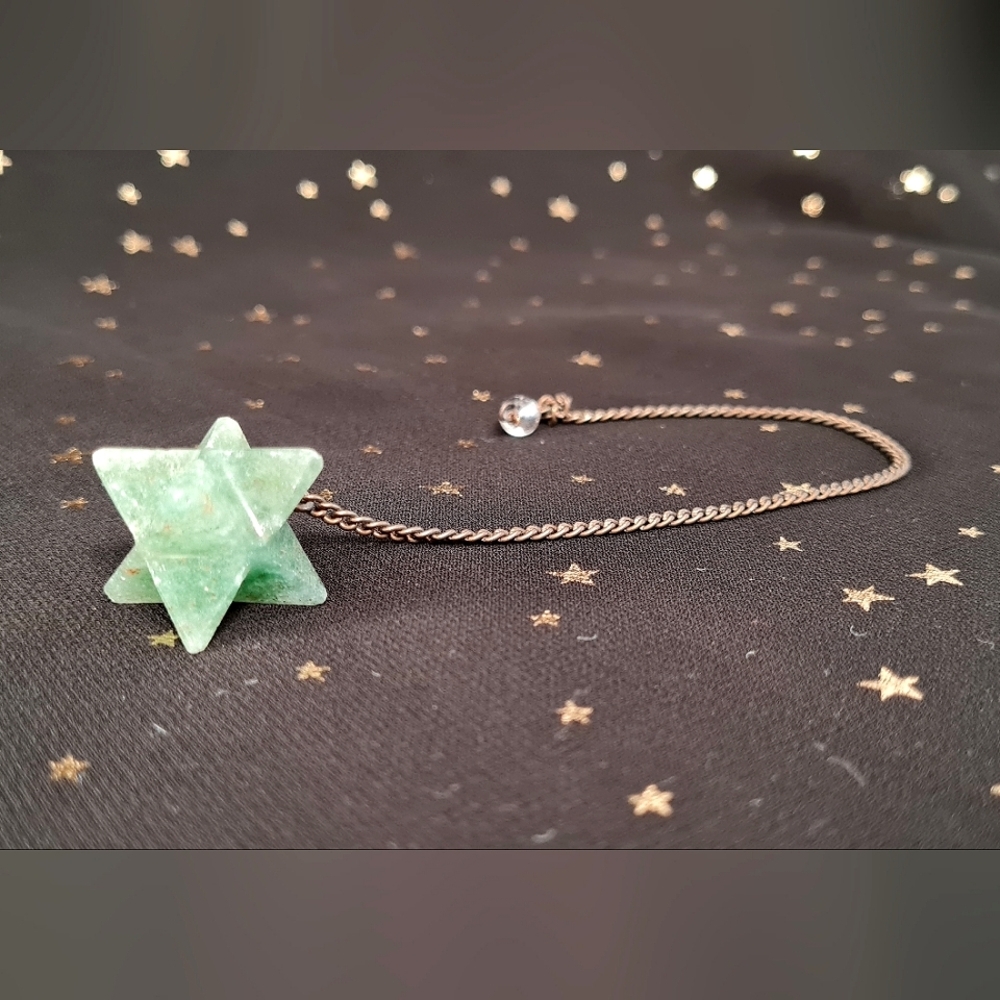 Green Aventurine Merkaba Shaped Pendulum